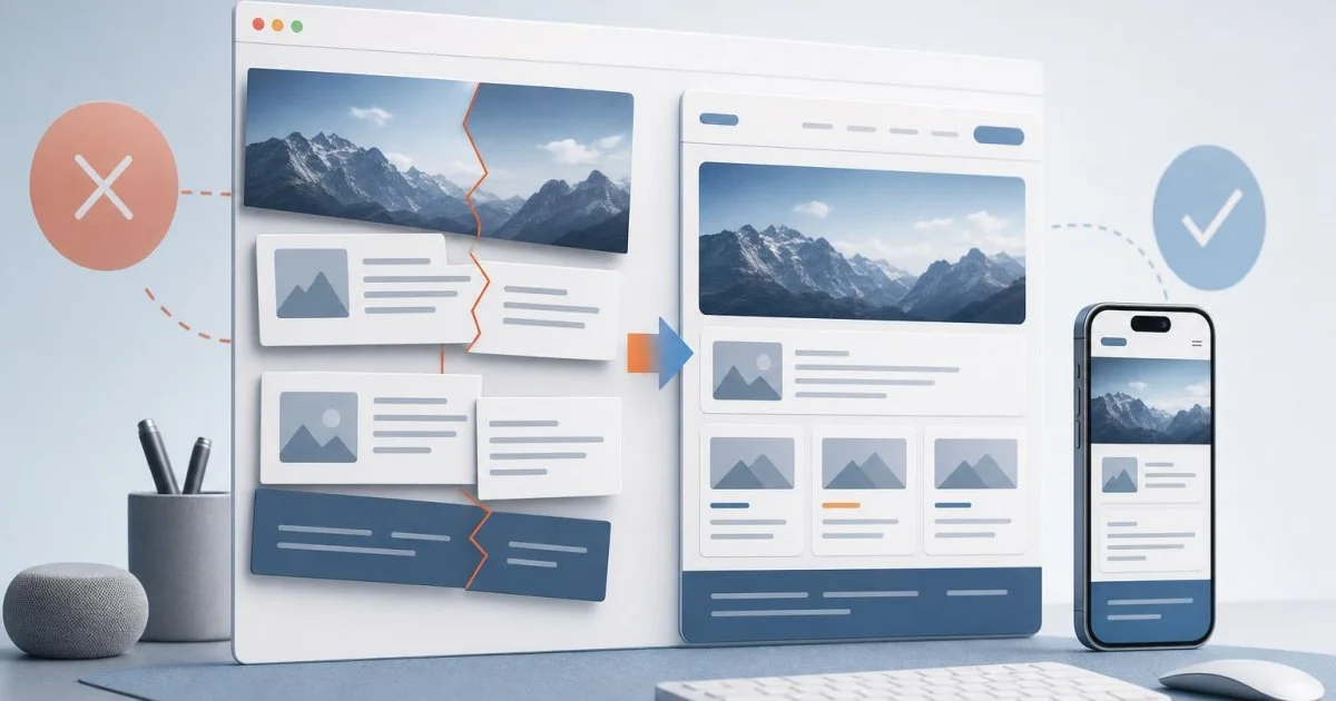 CSS/JS optimizasyonu sonrası düzeni bozulan WordPress sayfasını kontrollü biçimde geri alan editoryal görsel